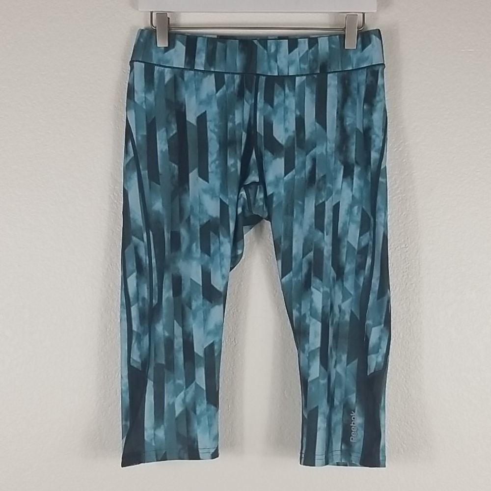 Reebok Green & Black Athletic Capris